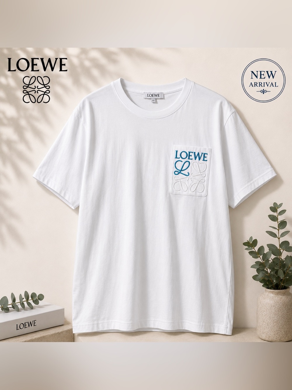 👕 Men’s Embroidered Pocket Logo T-Shirt – White